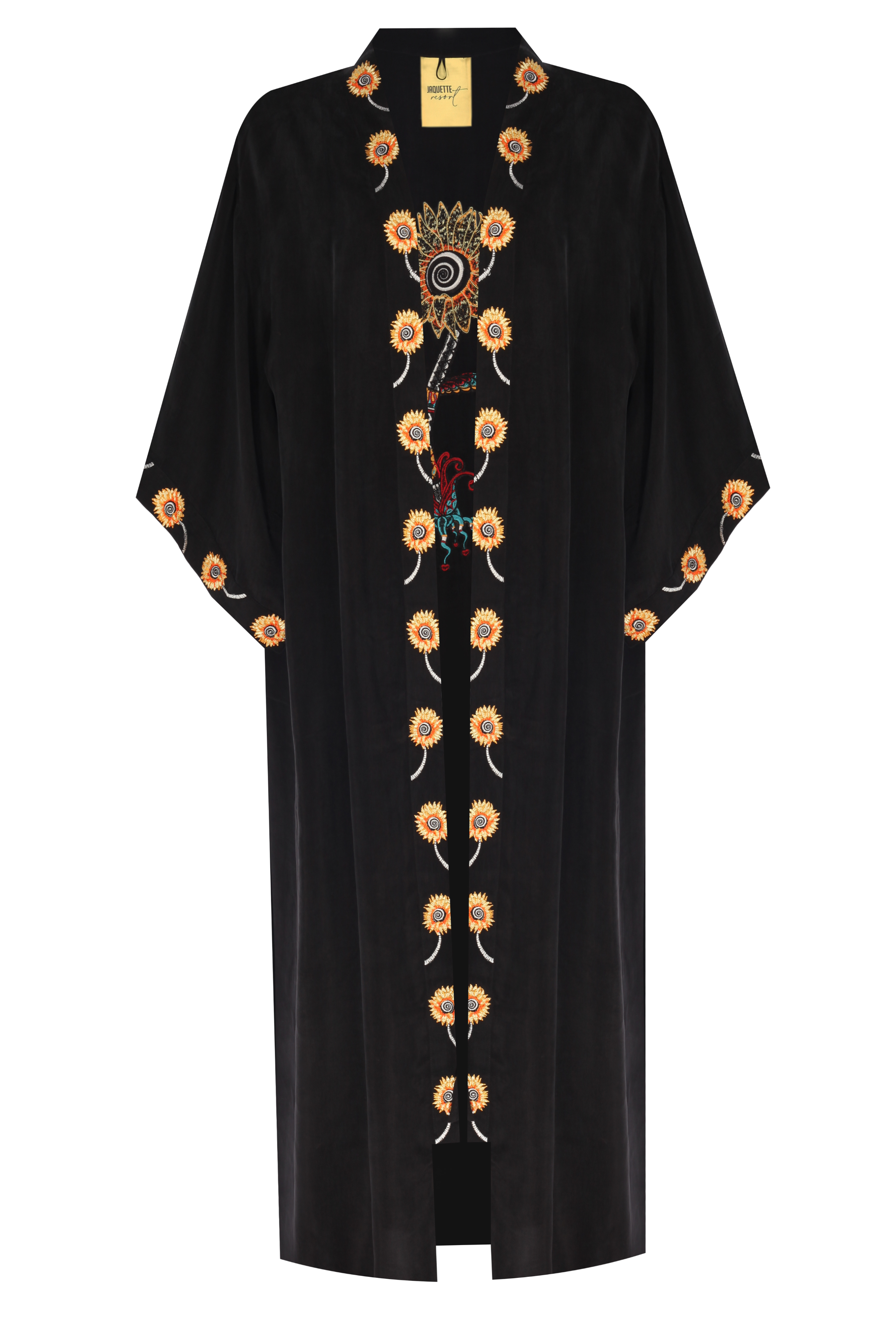 SUNFLOWER BLACK KIMONO