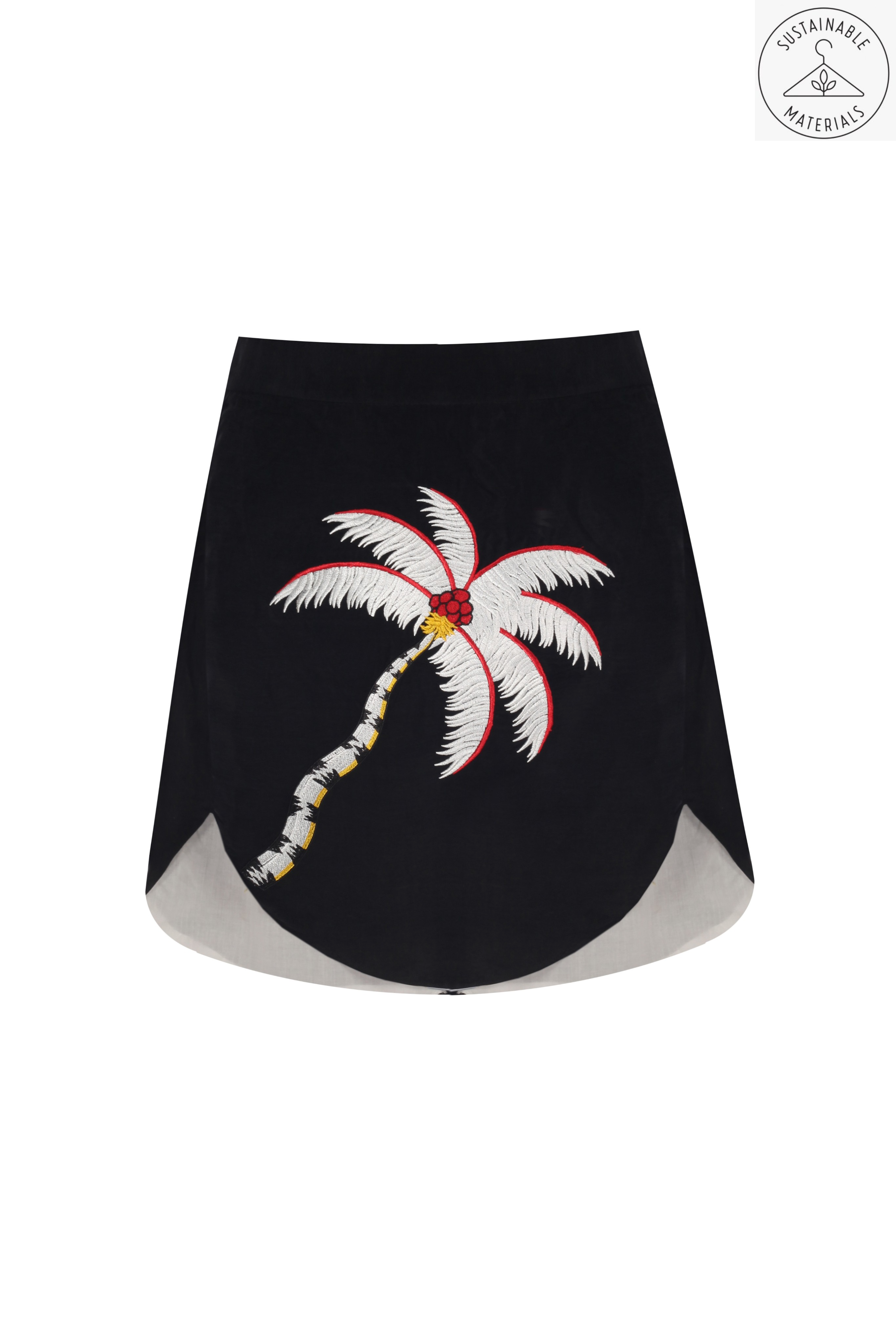 PALM EMBROIDERY SKIRT